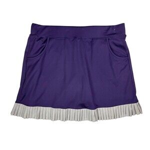 Pebble Beach DryLuxe Performance Skort w Pleated Trim  Womens Size L  Purple